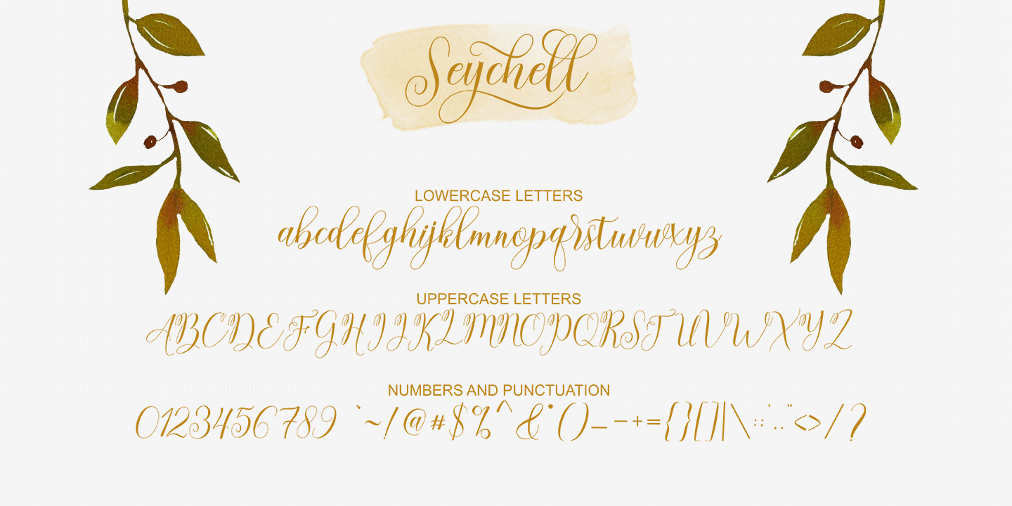 Ejemplo de fuente Seychell Script #5